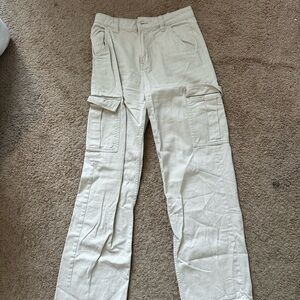 H&M cream cargo jeans